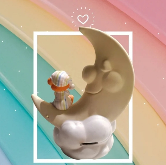 Enesco Musical Brahms Lullaby Moon With Teddy Bear - Picture 2 of 7